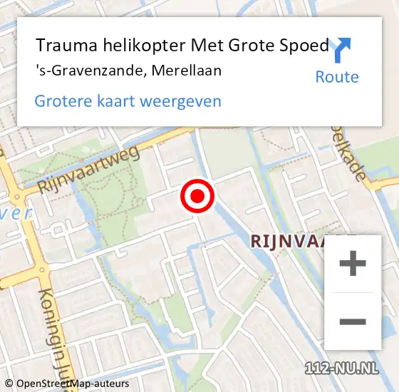 Locatie op kaart van de 112 melding: Trauma helikopter Met Grote Spoed Naar 's-Gravenzande, Merellaan op 15 januari 2023 20:15