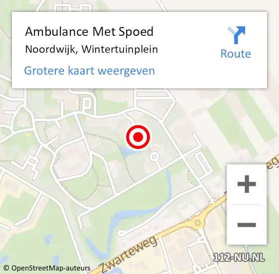 Locatie op kaart van de 112 melding: Ambulance Met Spoed Naar Noordwijk, Wintertuinplein op 15 januari 2023 20:34