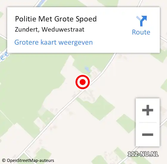 Locatie op kaart van de 112 melding: Politie Met Grote Spoed Naar Zundert, Weduwestraat op 15 januari 2023 23:47