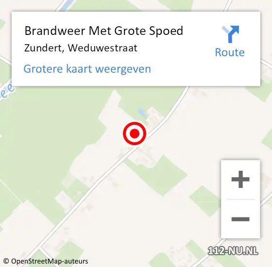 Locatie op kaart van de 112 melding: Brandweer Met Grote Spoed Naar Zundert, Weduwestraat op 15 januari 2023 23:48