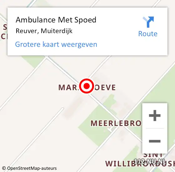 Locatie op kaart van de 112 melding: Ambulance Met Spoed Naar Reuver, Muiterdijk op 15 januari 2023 23:56