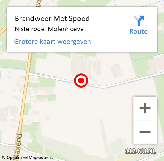 Locatie op kaart van de 112 melding: Brandweer Met Spoed Naar Nistelrode, Molenhoeve op 16 januari 2023 03:15