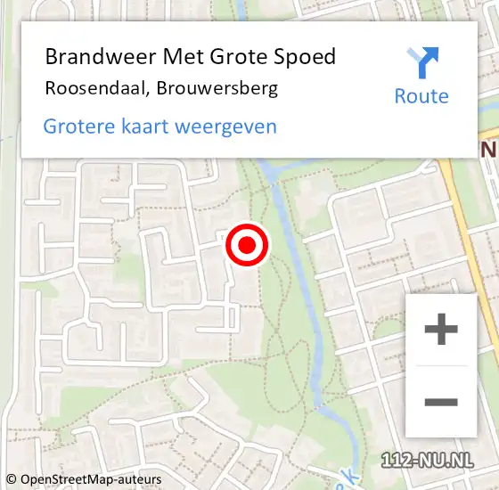 Locatie op kaart van de 112 melding: Brandweer Met Grote Spoed Naar Roosendaal, Brouwersberg op 16 januari 2023 03:40