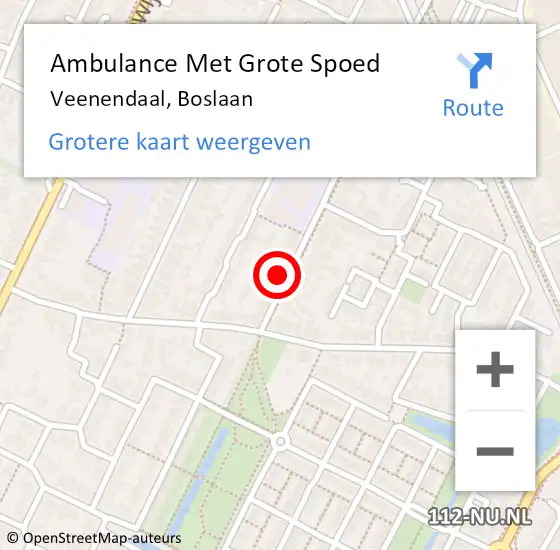 Locatie op kaart van de 112 melding: Ambulance Met Grote Spoed Naar Veenendaal, Boslaan op 16 januari 2023 05:07