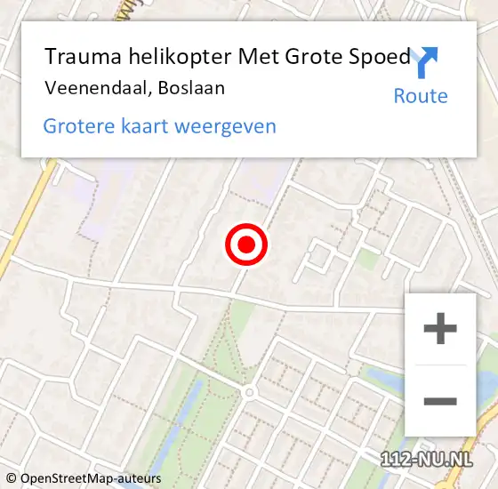 Locatie op kaart van de 112 melding: Trauma helikopter Met Grote Spoed Naar Veenendaal, Boslaan op 16 januari 2023 05:10