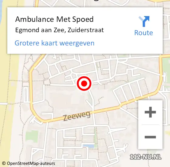 Locatie op kaart van de 112 melding: Ambulance Met Spoed Naar Egmond aan Zee, Zuiderstraat op 16 januari 2023 07:46
