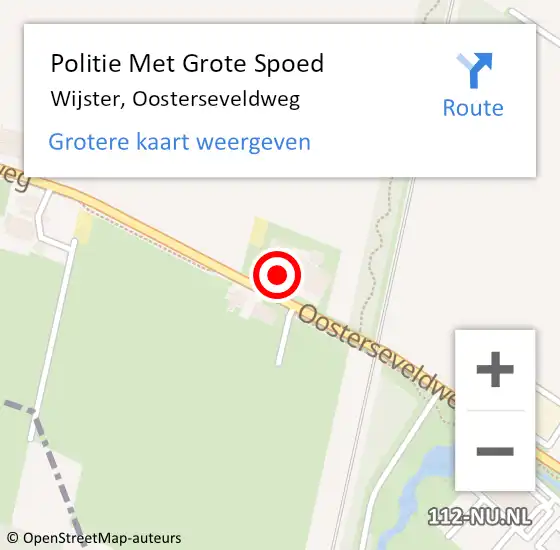 Locatie op kaart van de 112 melding: Politie Met Grote Spoed Naar Wijster, Oosterseveldweg op 16 januari 2023 07:58