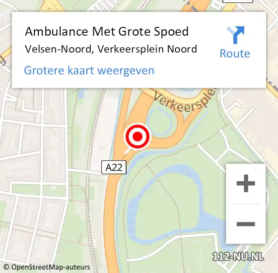 Locatie op kaart van de 112 melding: Ambulance Met Grote Spoed Naar Velsen-Noord, Verkeersplein Noord op 16 januari 2023 08:49