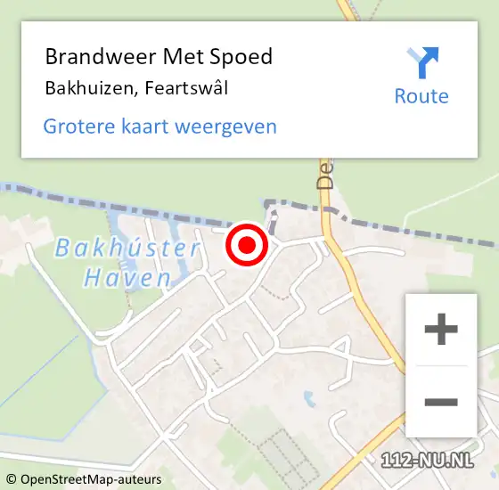 Locatie op kaart van de 112 melding: Brandweer Met Spoed Naar Bakhuizen, Feartswâl op 16 januari 2023 08:52