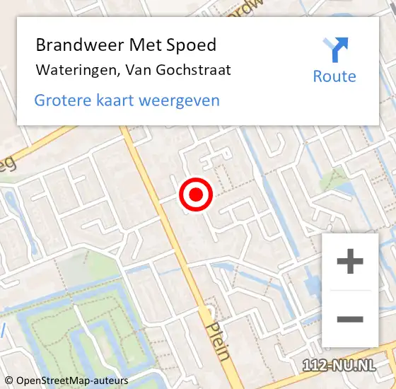 Locatie op kaart van de 112 melding: Brandweer Met Spoed Naar Wateringen, Van Gochstraat op 16 januari 2023 09:09