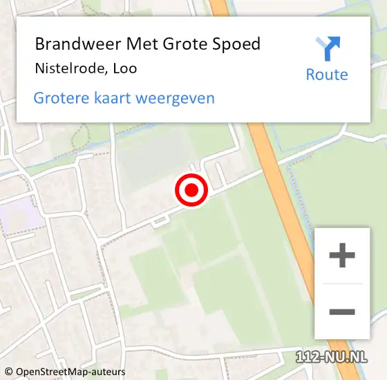 Locatie op kaart van de 112 melding: Brandweer Met Grote Spoed Naar Nistelrode, Loo op 16 januari 2023 10:20