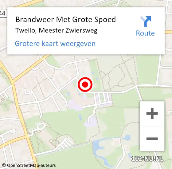 Locatie op kaart van de 112 melding: Brandweer Met Grote Spoed Naar Twello, Meester Zwiersweg op 16 januari 2023 10:43