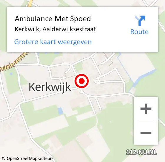 Locatie op kaart van de 112 melding: Ambulance Met Spoed Naar Kerkwijk, Aalderwijksestraat op 16 januari 2023 11:21