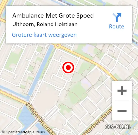 Locatie op kaart van de 112 melding: Ambulance Met Grote Spoed Naar Uithoorn, Roland Holstlaan op 16 januari 2023 12:32