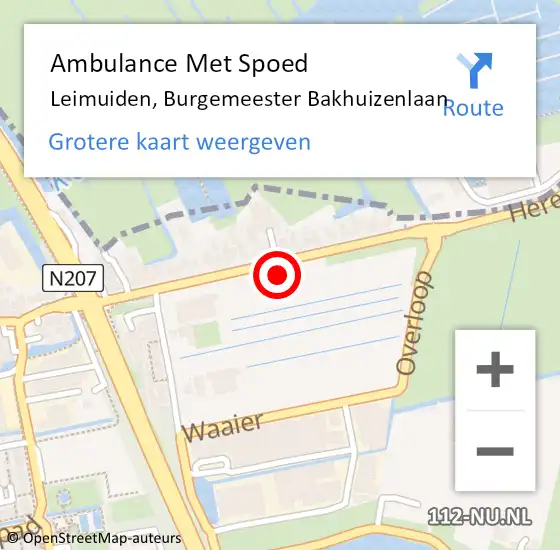 Locatie op kaart van de 112 melding: Ambulance Met Spoed Naar Leimuiden, Burgemeester Bakhuizenlaan op 16 januari 2023 15:04