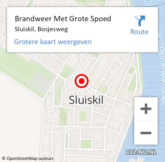 Locatie op kaart van de 112 melding: Brandweer Met Grote Spoed Naar Sluiskil, Bosjesweg op 16 januari 2023 15:19