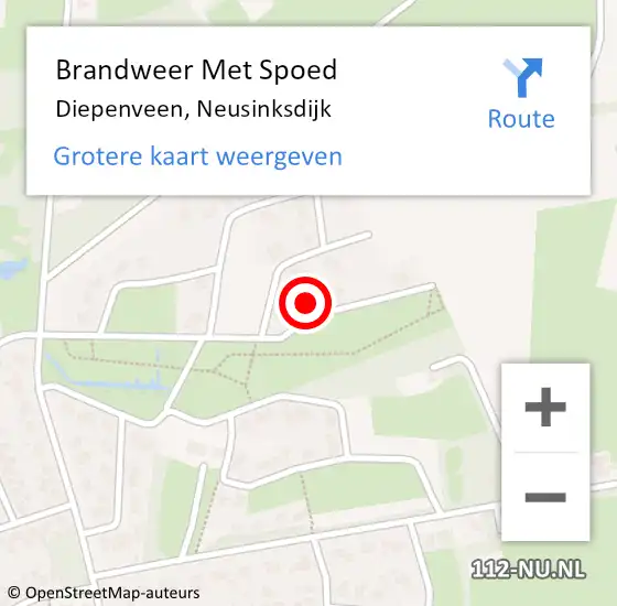 Locatie op kaart van de 112 melding: Brandweer Met Spoed Naar Diepenveen, Neusinksdijk op 16 januari 2023 16:27