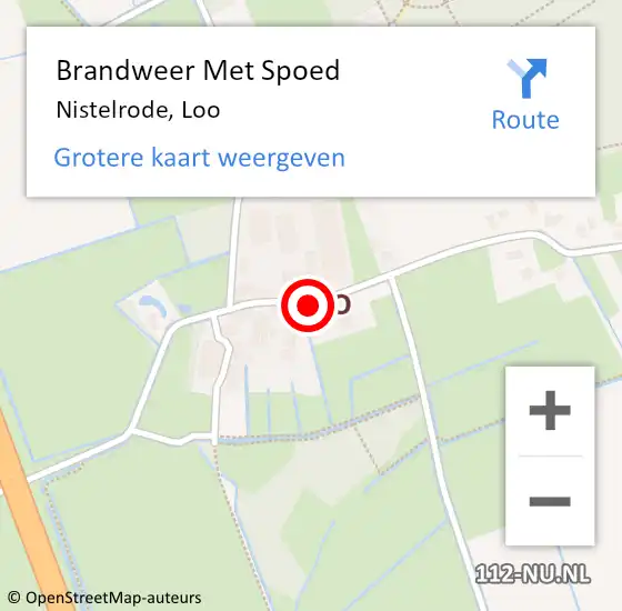 Locatie op kaart van de 112 melding: Brandweer Met Spoed Naar Nistelrode, Loo op 16 januari 2023 16:36