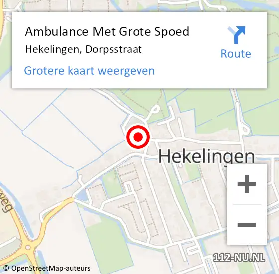 Locatie op kaart van de 112 melding: Ambulance Met Grote Spoed Naar Hekelingen, Dorpsstraat op 16 januari 2023 17:06