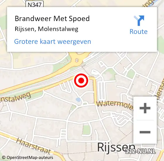 Locatie op kaart van de 112 melding: Brandweer Met Spoed Naar Rijssen, Molenstalweg op 16 januari 2023 19:20