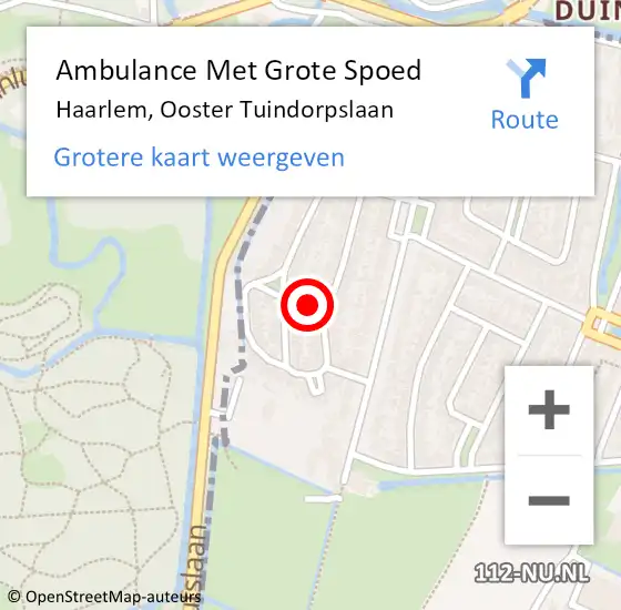 Locatie op kaart van de 112 melding: Ambulance Met Grote Spoed Naar Haarlem, Ooster Tuindorpslaan op 16 januari 2023 19:28