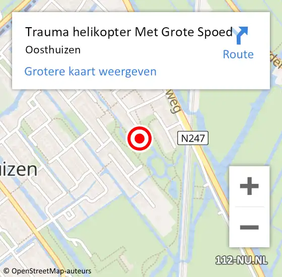 Locatie op kaart van de 112 melding: Trauma helikopter Met Grote Spoed Naar Oosthuizen op 16 januari 2023 23:15