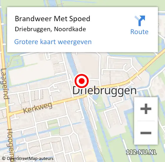 Locatie op kaart van de 112 melding: Brandweer Met Spoed Naar Driebruggen, Noordkade op 16 januari 2023 23:21