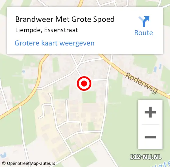 Locatie op kaart van de 112 melding: Brandweer Met Grote Spoed Naar Liempde, Essenstraat op 17 januari 2023 00:28