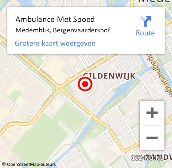 Locatie op kaart van de 112 melding: Ambulance Met Spoed Naar Medemblik, Bergenvaardershof op 17 januari 2023 00:56