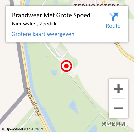 Locatie op kaart van de 112 melding: Brandweer Met Grote Spoed Naar Retranchement, Zeedijk op 12 augustus 2014 12:49