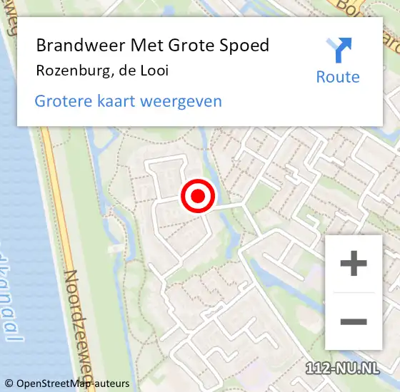 Locatie op kaart van de 112 melding: Brandweer Met Grote Spoed Naar Rozenburg, de Looi op 17 januari 2023 03:10