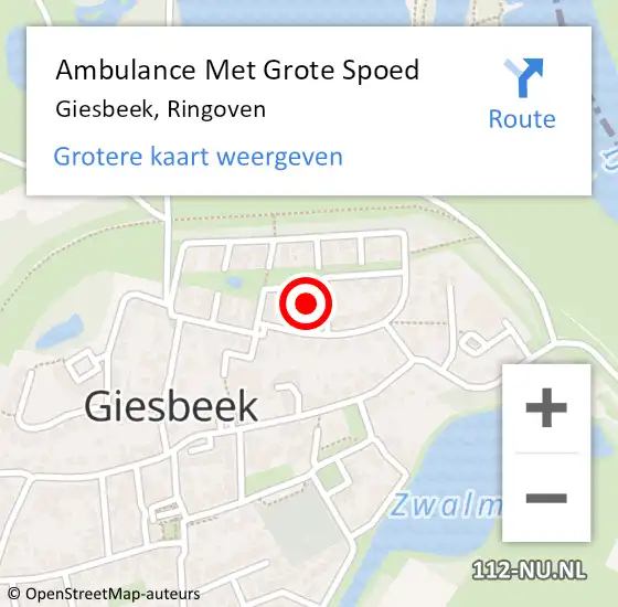 Locatie op kaart van de 112 melding: Ambulance Met Grote Spoed Naar Giesbeek, Ringoven op 17 januari 2023 05:14