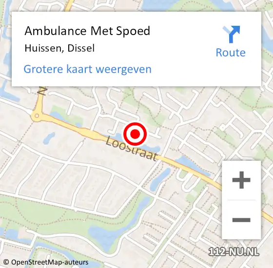 Locatie op kaart van de 112 melding: Ambulance Met Spoed Naar Huissen, Dissel op 17 januari 2023 05:53