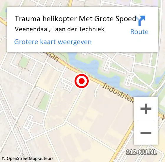 Locatie op kaart van de 112 melding: Trauma helikopter Met Grote Spoed Naar Veenendaal, Laan der Techniek op 17 januari 2023 08:33