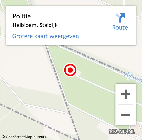 Locatie op kaart van de 112 melding: Politie Heibloem, Staldijk op 17 januari 2023 08:44