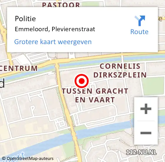 Locatie op kaart van de 112 melding: Politie Emmeloord, Plevierenstraat op 17 januari 2023 09:03