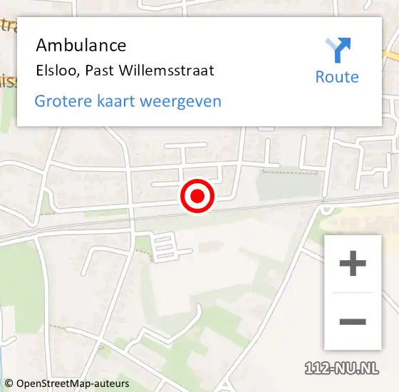 Locatie op kaart van de 112 melding: Ambulance Elsloo, Past Willemsstraat op 12 augustus 2014 13:14