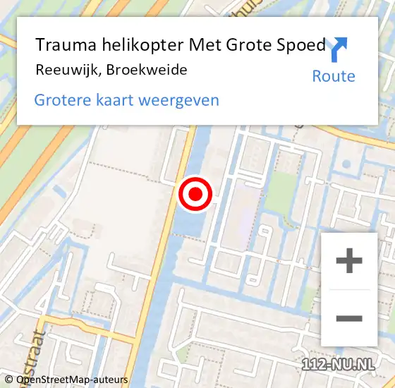 Locatie op kaart van de 112 melding: Trauma helikopter Met Grote Spoed Naar Reeuwijk, Broekweide op 17 januari 2023 10:10
