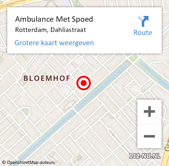 Locatie op kaart van de 112 melding: Ambulance Met Spoed Naar Rozenburg, Dahliastraat op 17 januari 2023 10:31