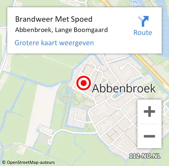 Locatie op kaart van de 112 melding: Brandweer Met Spoed Naar Abbenbroek, Lange Boomgaard op 17 januari 2023 10:44