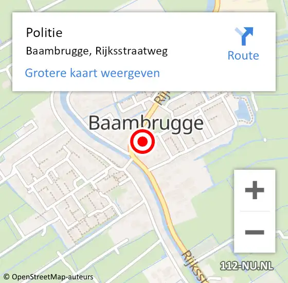Locatie op kaart van de 112 melding: Politie Baambrugge, Rijksstraatweg op 17 januari 2023 11:02