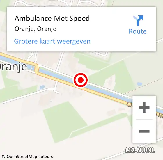 Locatie op kaart van de 112 melding: Ambulance Met Spoed Naar Oranje, Oranje op 17 januari 2023 11:04