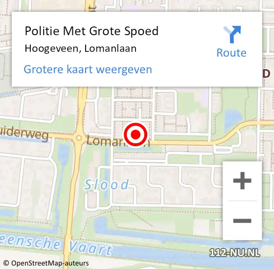 Locatie op kaart van de 112 melding: Politie Met Grote Spoed Naar Hoogeveen, Lomanlaan op 17 januari 2023 11:27