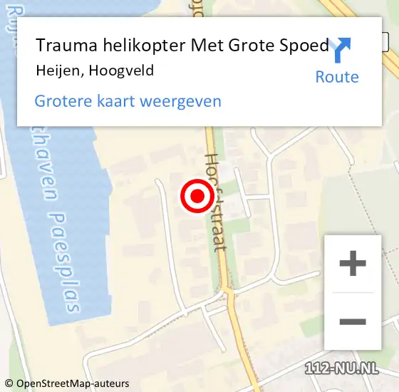 Locatie op kaart van de 112 melding: Trauma helikopter Met Grote Spoed Naar Heijen, Hoogveld op 17 januari 2023 11:34