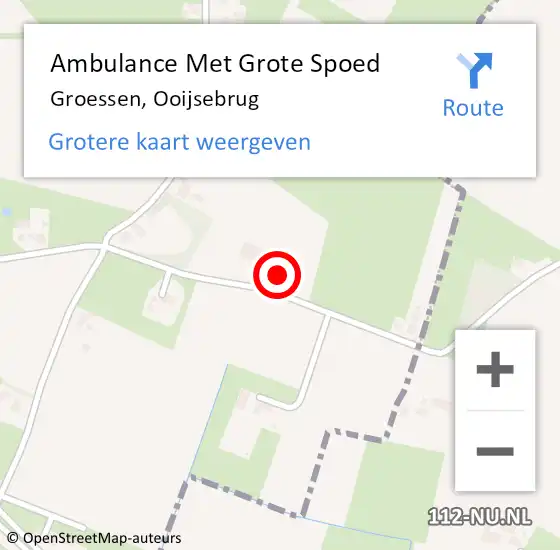 Locatie op kaart van de 112 melding: Ambulance Met Grote Spoed Naar Groessen, Ooijsebrug op 17 januari 2023 12:11