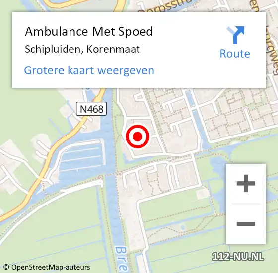 Locatie op kaart van de 112 melding: Ambulance Met Spoed Naar Schipluiden, Korenmaat op 17 januari 2023 12:15