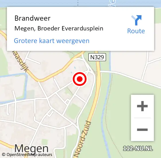 Locatie op kaart van de 112 melding: Brandweer Megen, Broeder Everardusplein op 11 oktober 2013 11:18