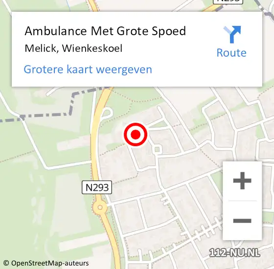 Locatie op kaart van de 112 melding: Ambulance Met Grote Spoed Naar Melick, Wienkeskoel op 17 januari 2023 12:30