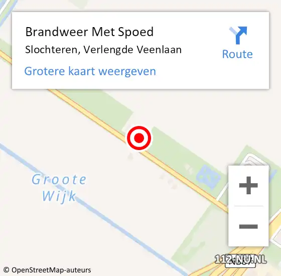 Locatie op kaart van de 112 melding: Brandweer Met Spoed Naar Slochteren, Verlengde Veenlaan op 17 januari 2023 13:01