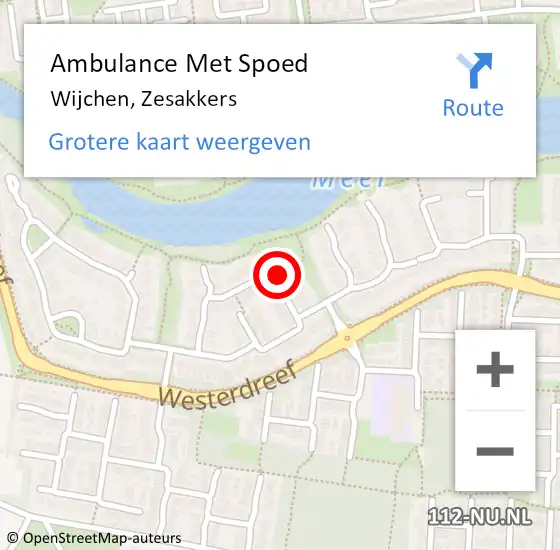 Locatie op kaart van de 112 melding: Ambulance Met Spoed Naar Wijchen, Zesakkers op 17 januari 2023 13:45